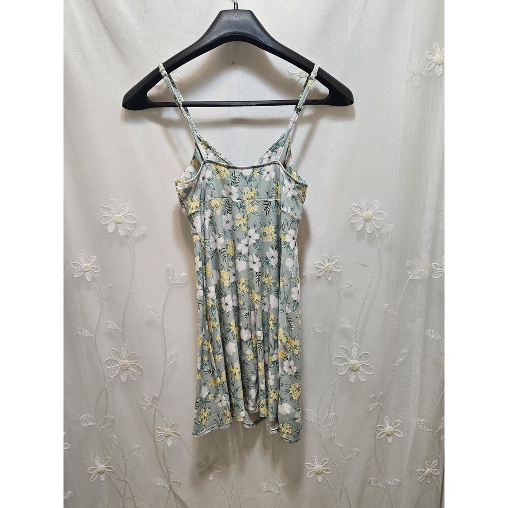 No Boundaries Womens Medium 7-9 Green Dress Crochet Waist Floral Summer Cottage - Picture 13 of 15